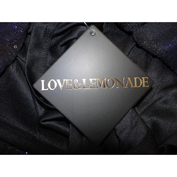 NWT-Love & Lemonade Sequin Floral Mermaid Gown Black Sweetheart Off Shoulder - Picture 2 of 6